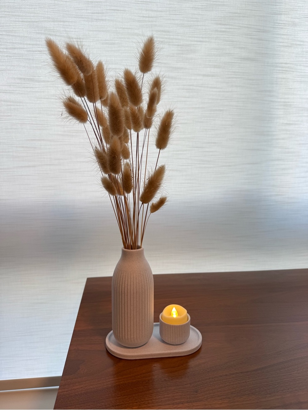 Fluted Vase Candle Holder and Tray set